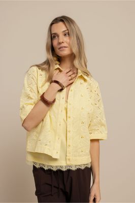 Studio Anneloes Nyra broderie blouse Geel 13870