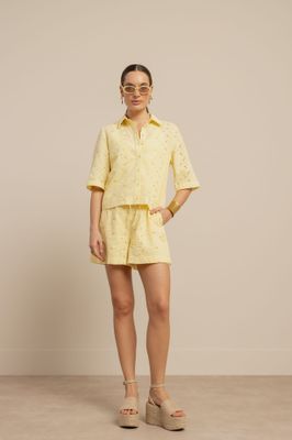 Studio Anneloes Nyra broderie blouse Geel 13870