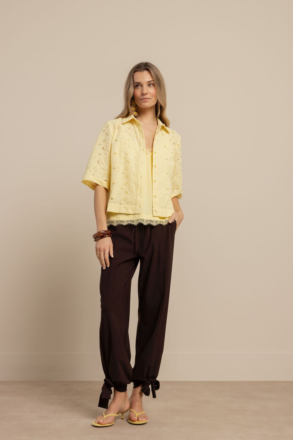 Studio Anneloes Mitzie lace top Geel 13852