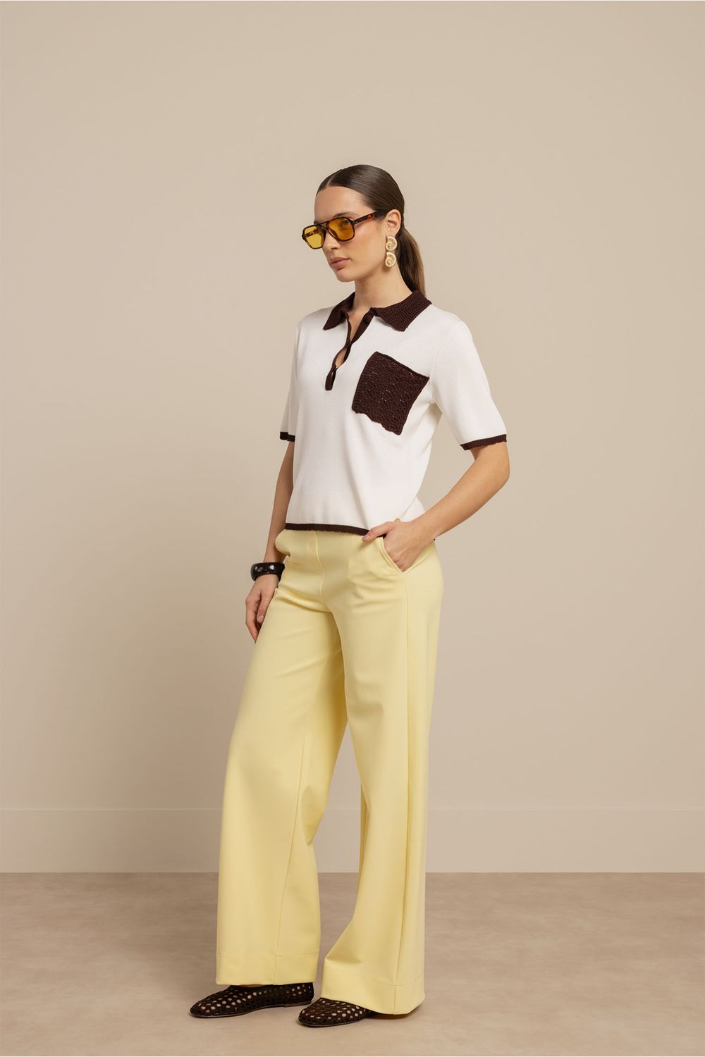 Studio Anneloes Jemy crochet polo Ecru 13915