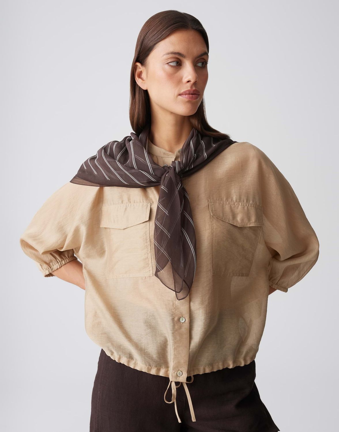 Opus Alinie scarf Bruin