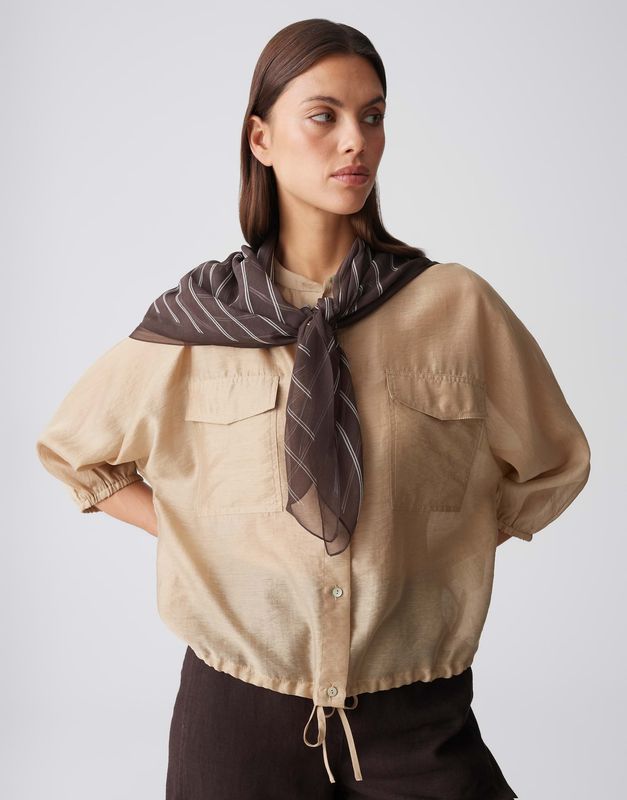Opus Alinie scarf Bruin