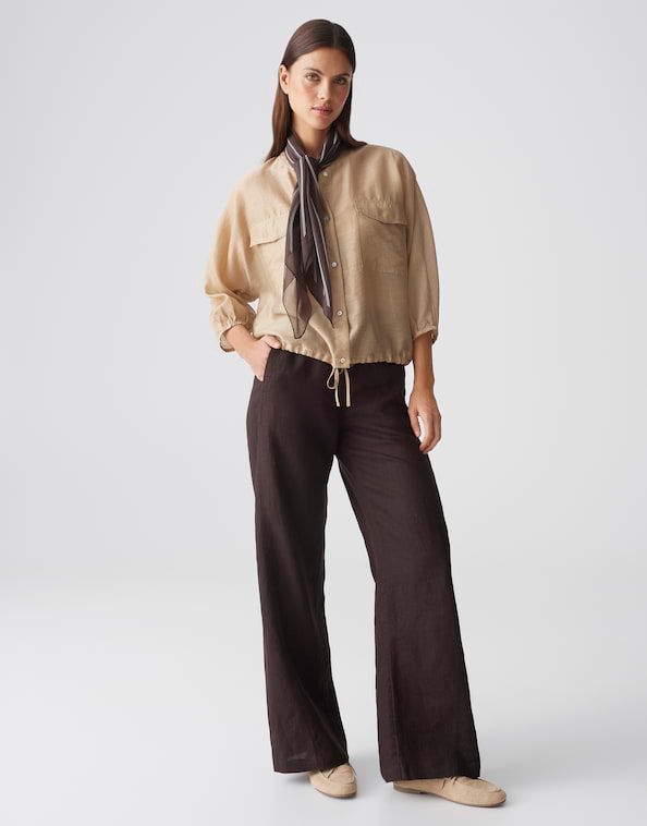 Opus Alinie scarf Bruin