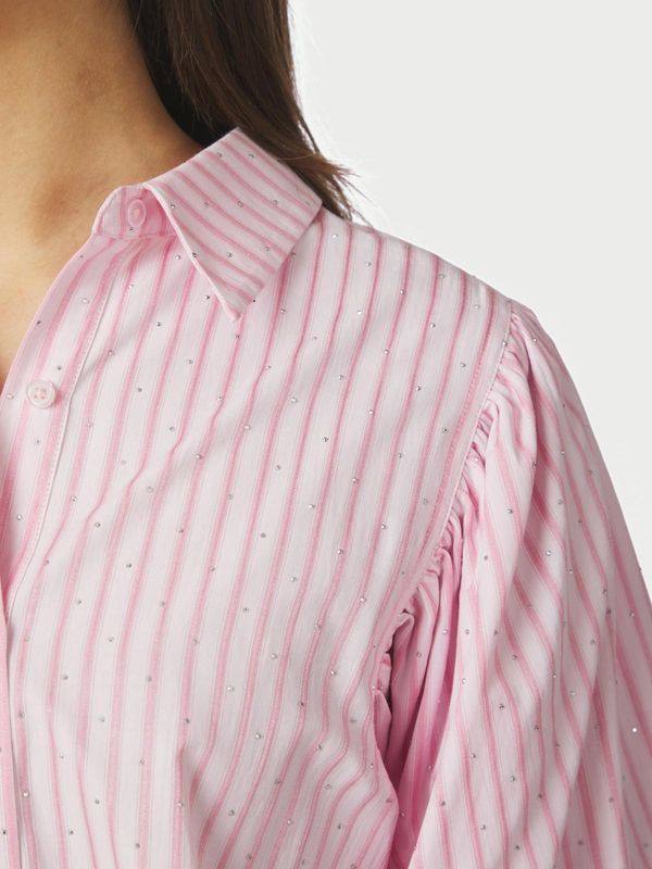 Neo Noir Etta Soft Stripe Stone Shirt Roze 166416