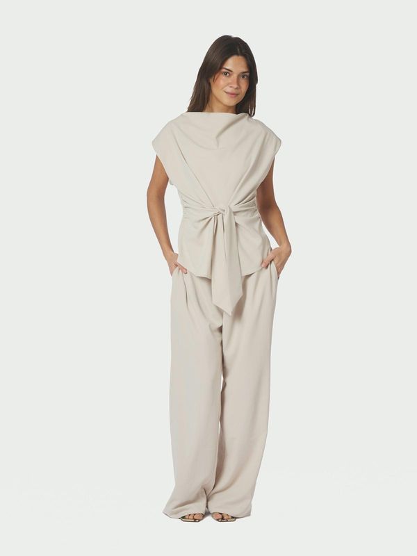 Neo Noir Lunet Crepe Pants Ecru 168084