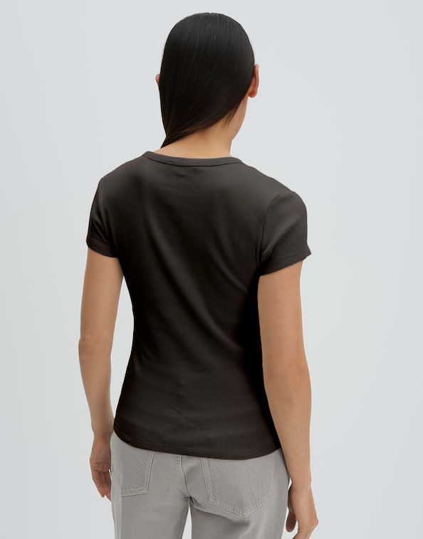 Someday Kleoh geribd shirt Bruin