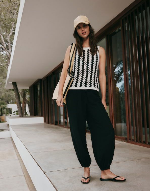 Opus Myha oasis Jogpants Zwart