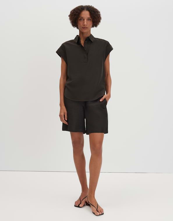 Someday Zamin satijnen blouse Bruin