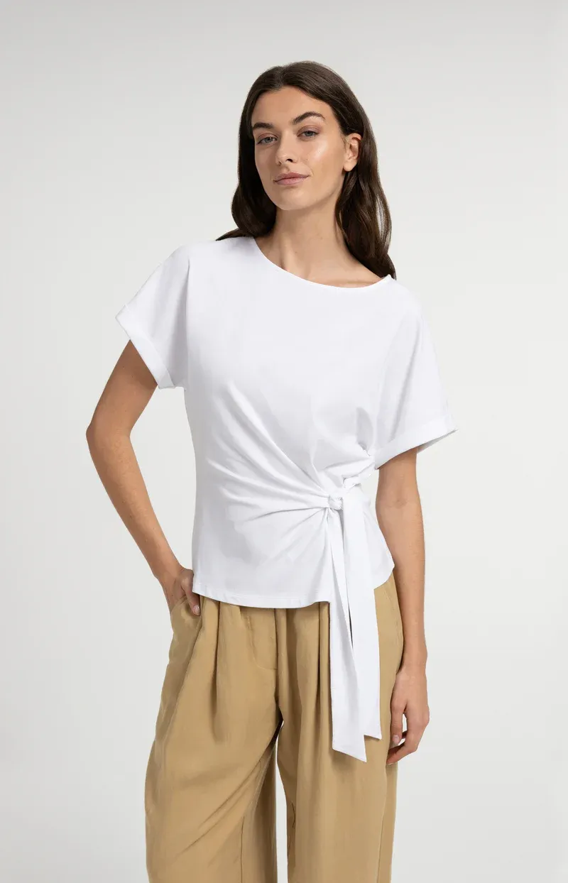 YAYA Top met knoopdetail Wit