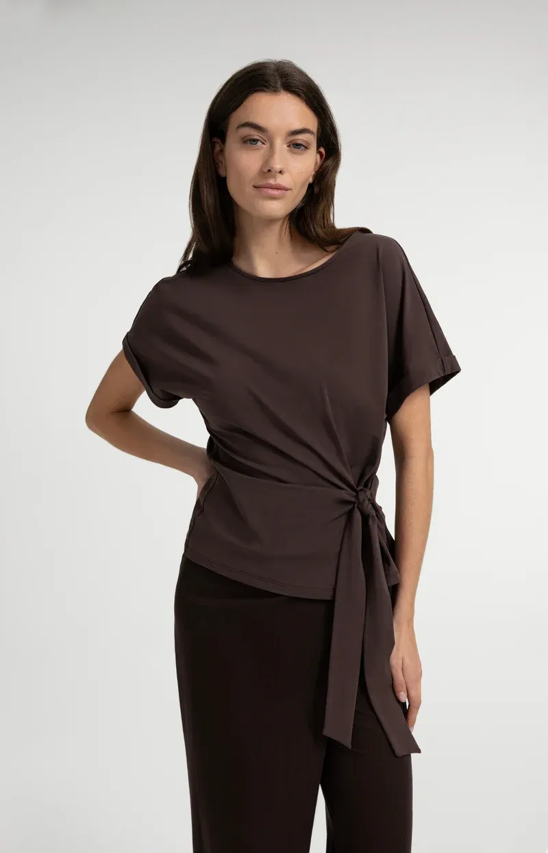 YAYA Top met knoopdetail Paars