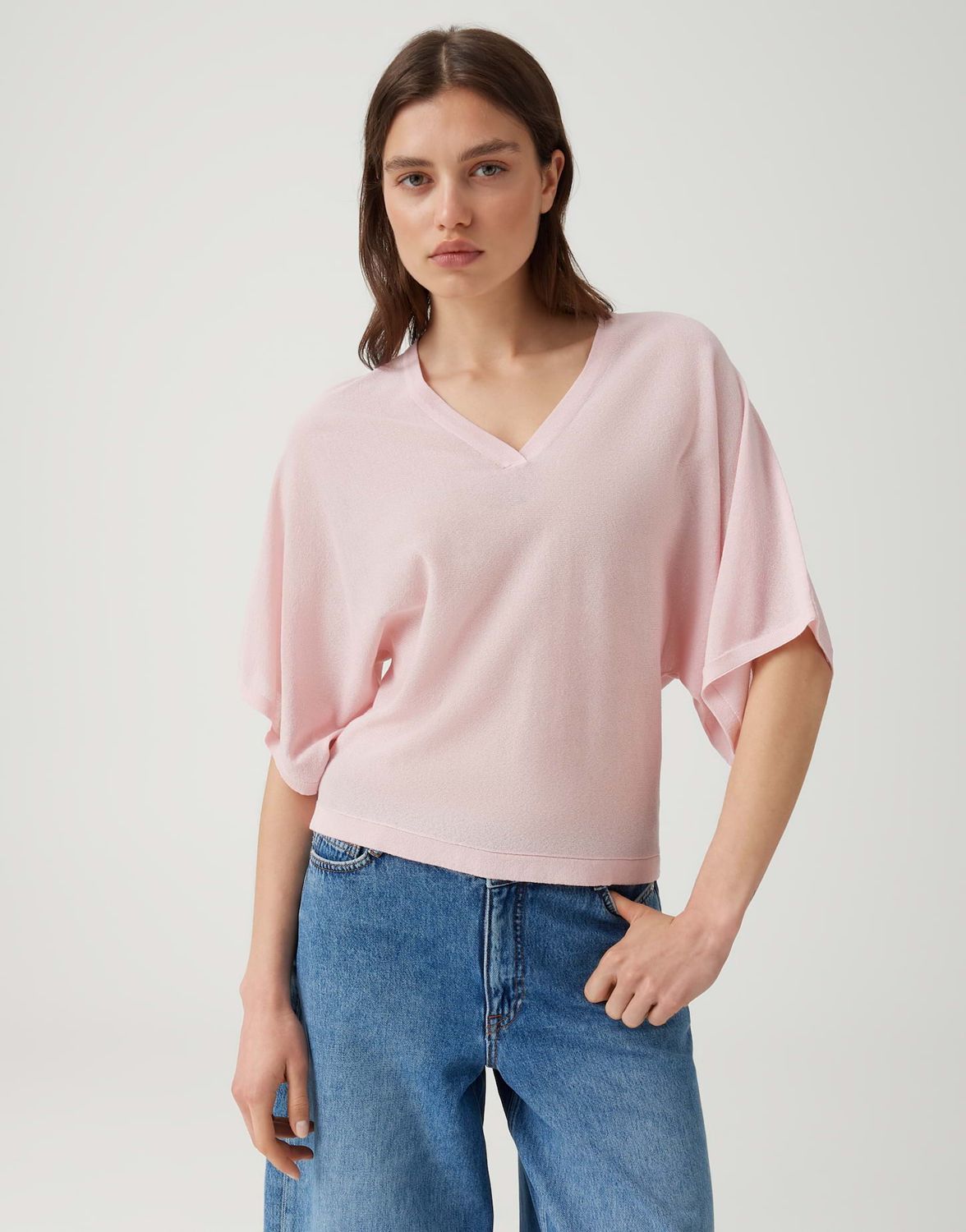 Opus Pench fijn gebreide trui Roze