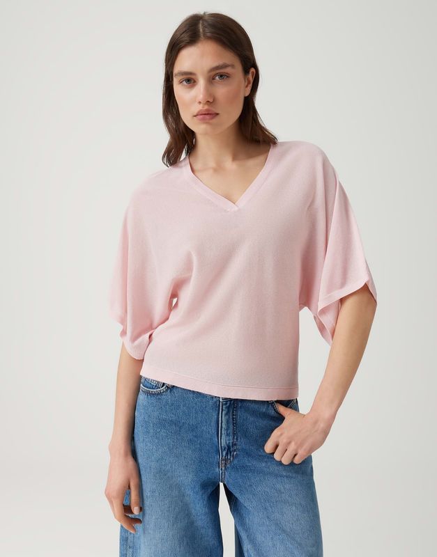 Opus Pench fijn gebreide trui Roze
