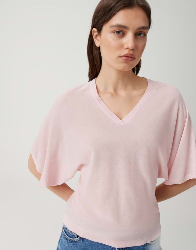 Opus Pench fijn gebreide trui Roze