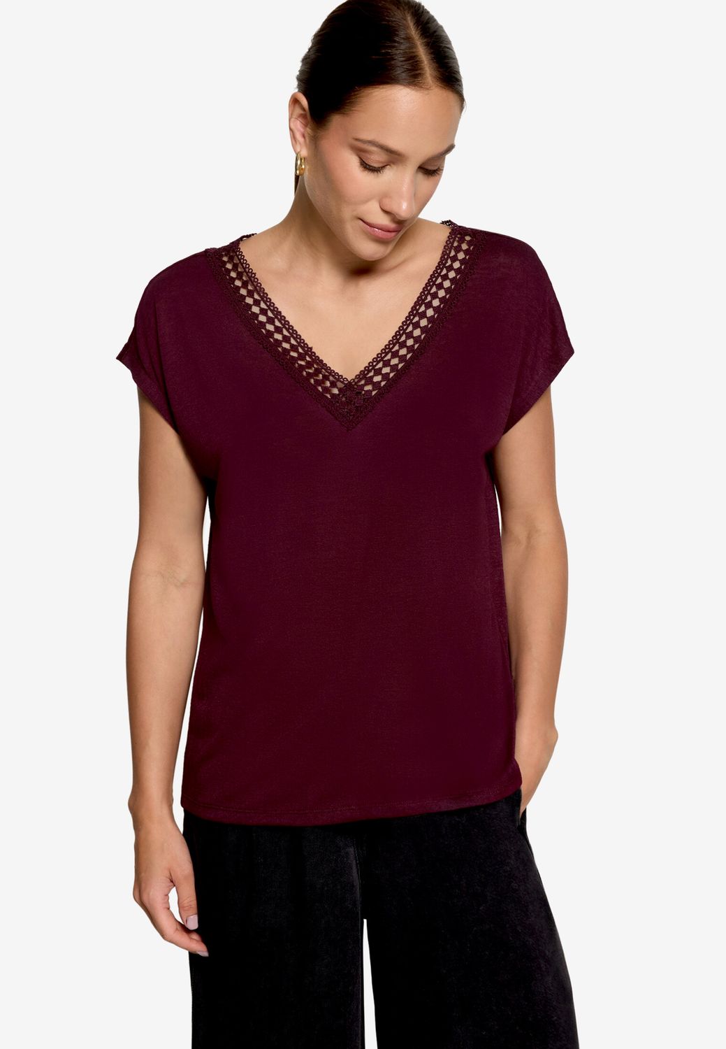 Zero T-Shirt  mit Spitze Rood 110-10004140-4685