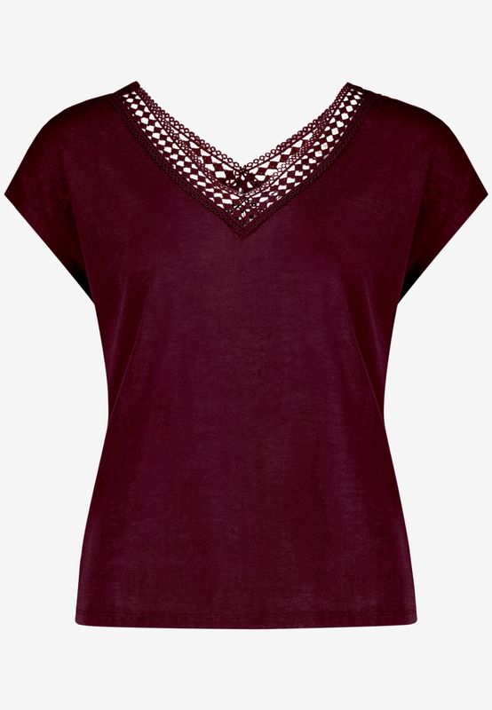 Zero T-Shirt  mit Spitze Rood 110-10004140-4685