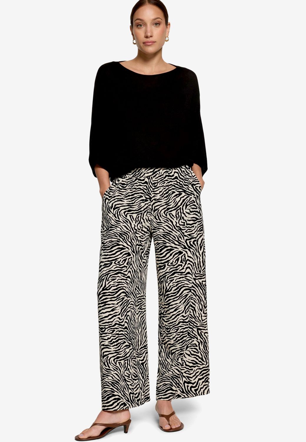 Zero Schlupfhose mit weitem Bein Zwart 110-10004155-1891