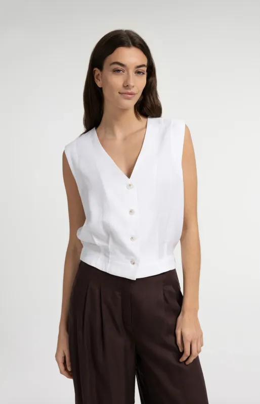 YaYa Mouwloze blouse Wit 01-201225-606