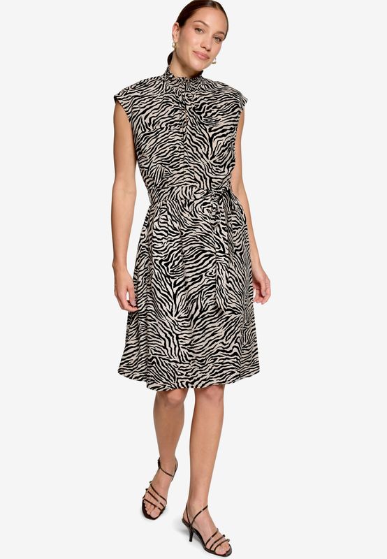 Zero Midikleid  mit Zebraprint Zwart 110-10004158-1891