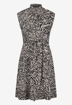 Zero Midikleid  mit Zebraprint Zwart 110-10004158-1891