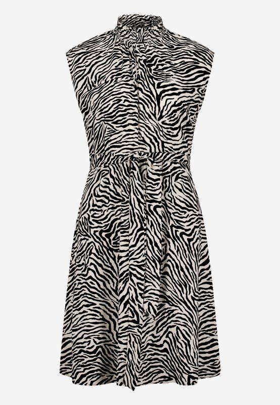 Zero Midikleid  mit Zebraprint Zwart 110-10004158-1891