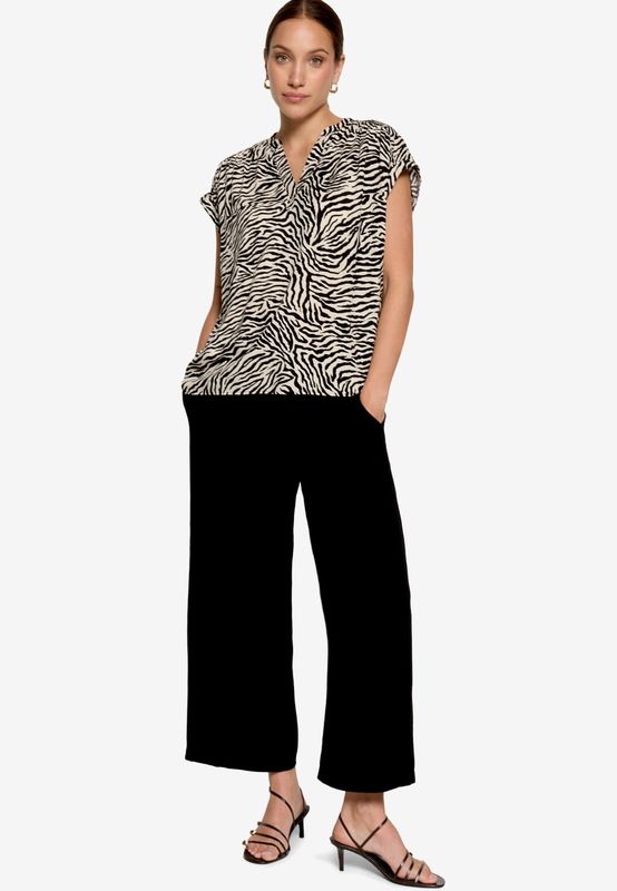 Zero Schlupfbluse mit Zebraprint Zwart 110-10004169-1891