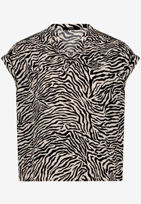 Zero Schlupfbluse mit Zebraprint Zwart 110-10004169-1891