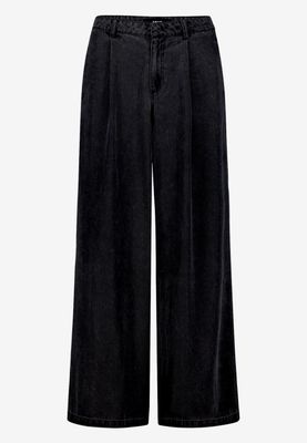 Zero Wideleg-Hose mit Bundfalten Zwart 110-10004146-9622