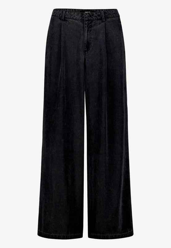 Zero Wideleg-Hose mit Bundfalten Zwart 110-10004146-9622