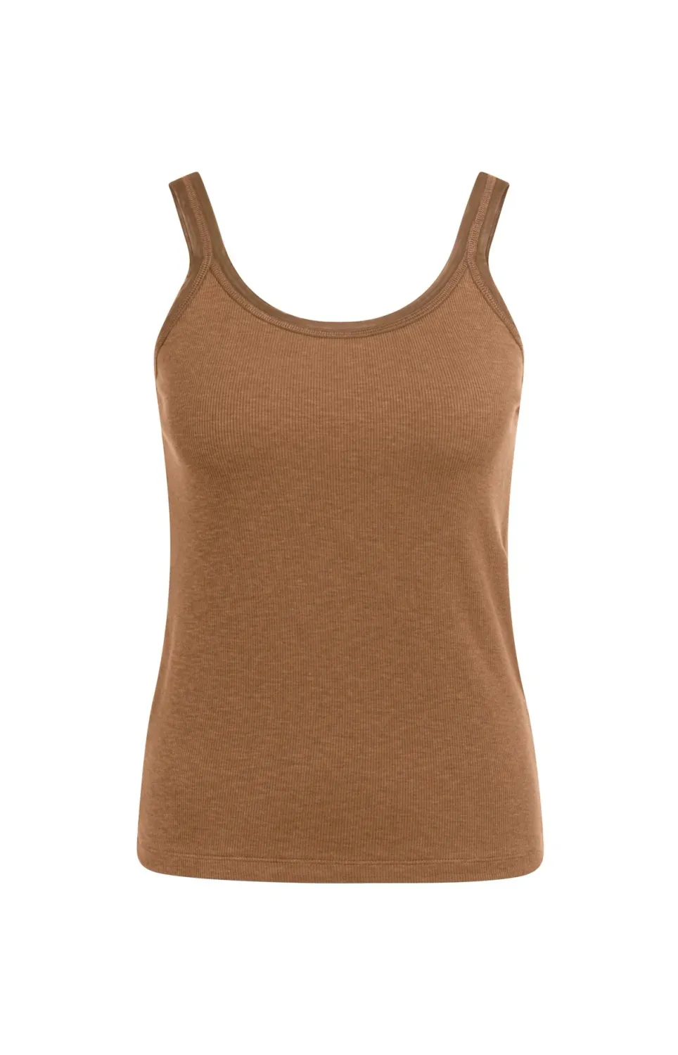 YaYa Singlet met mesh hals Bruin 01-729053-607