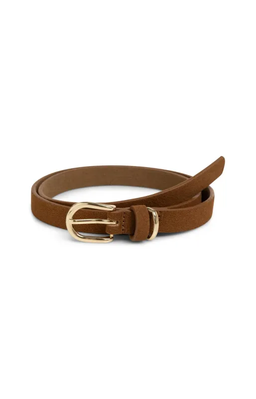 YaYa Su?de riem met ronde gesp Bruin 03-403056-607