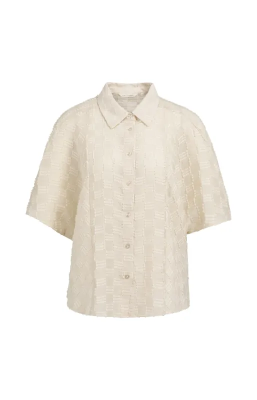 YaYa Jacquard blouse Beige 01-201230-607