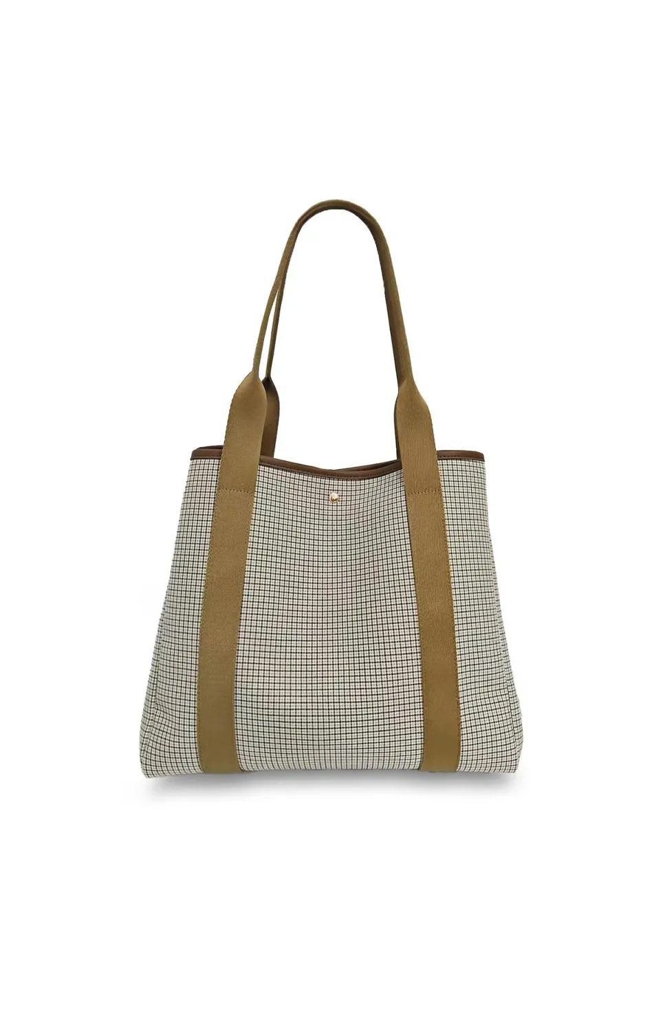 YaYa Shopper met ruitpatroon Beige 03-001120-607