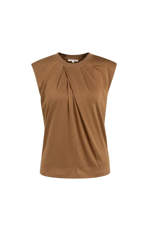 YaYa Top met plooidetail Bruin 01-709392-607