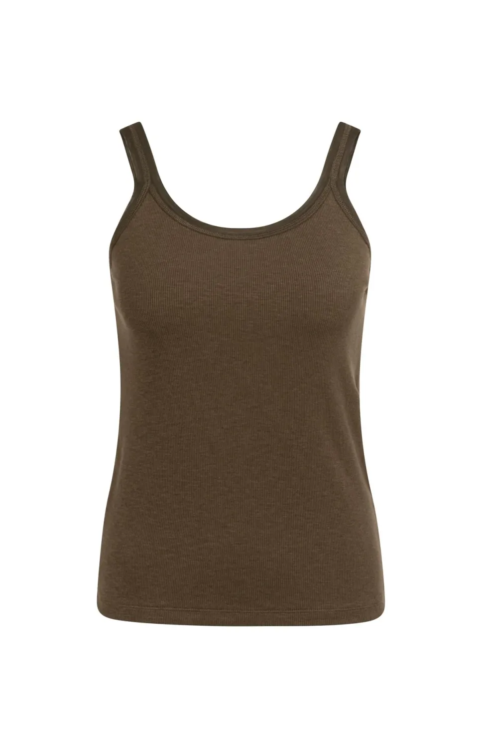 YaYa Singlet met mesh hals Bruin 01-729053-607