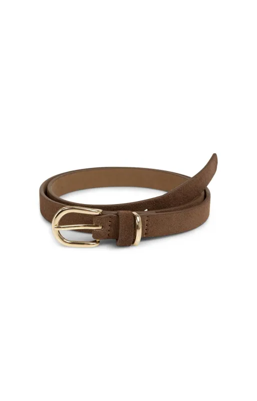 YaYa Su?de riem met ronde gesp Bruin 03-403056-607