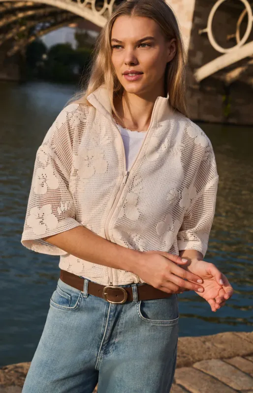 YAYA Crochet jasje Beige