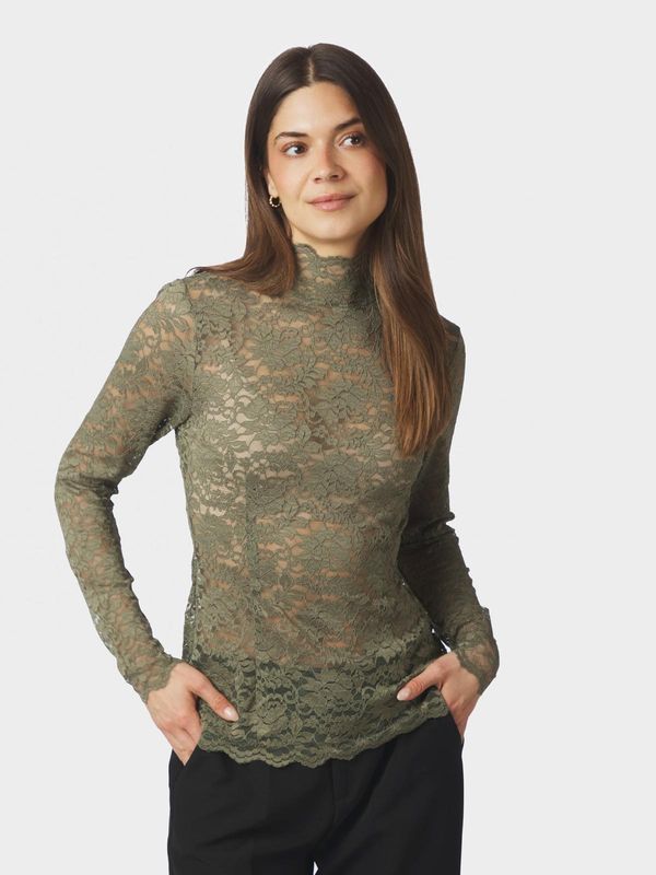 Neo Noir Liza Laceflower Blouse Groen 161473