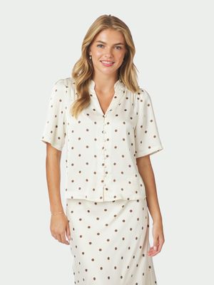 Neo Noir Torana Dotted Blouse Ecru 169367