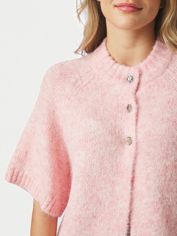 Neo Noir Benuta Fluffy Knit Cardigan Roze 165816