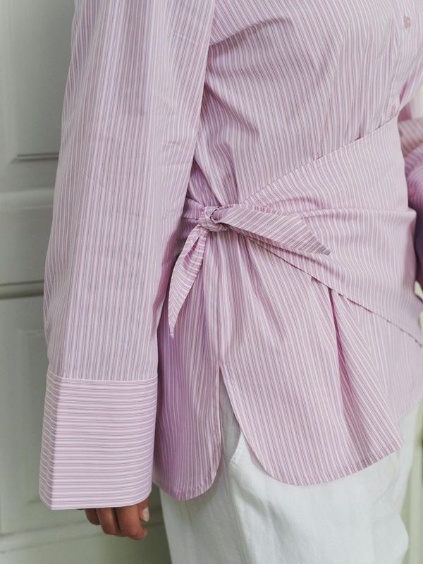 Neo Noir Dita Scarf Stripe Shirt Roze 169857