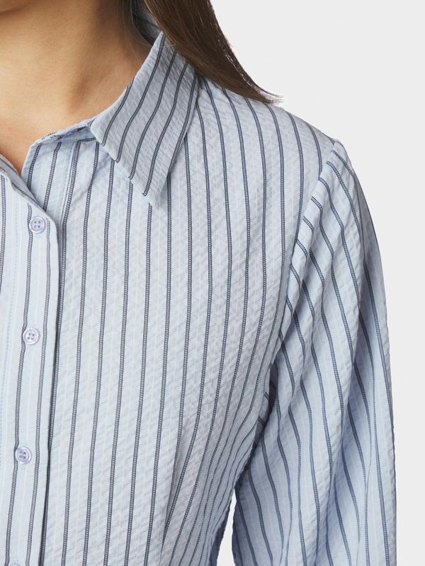 Neo Noir Rosa Striped Crepe Shirt Blauw