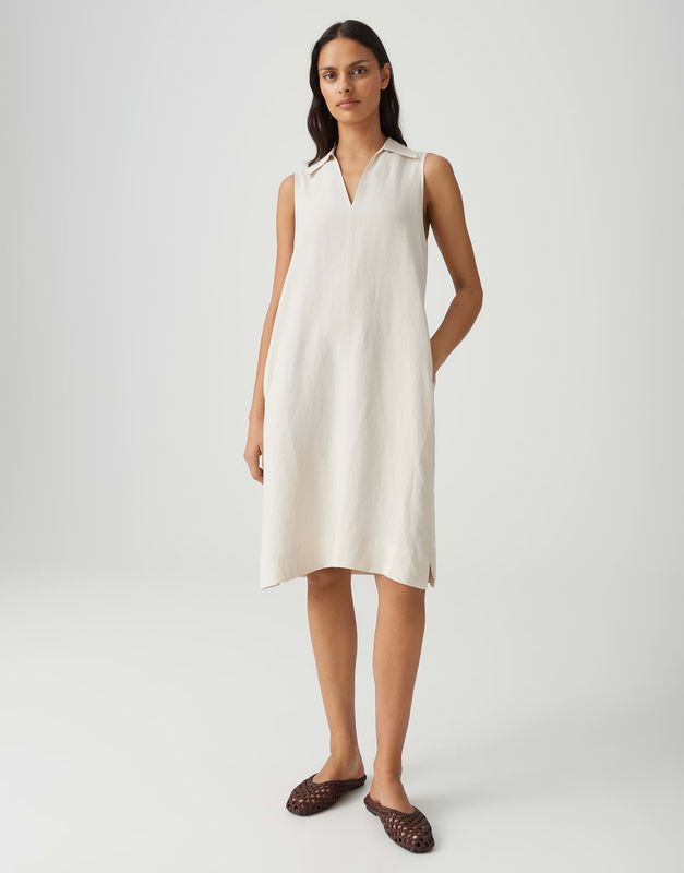 Opus Wika midi jurk Beige