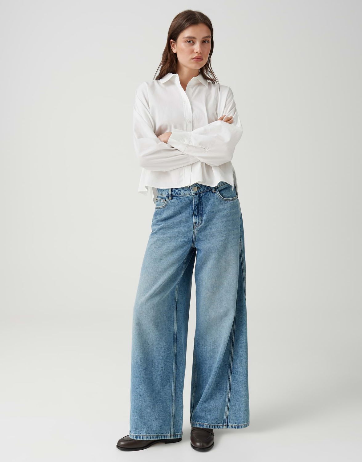 Opus Meddy loosy wide Blauw