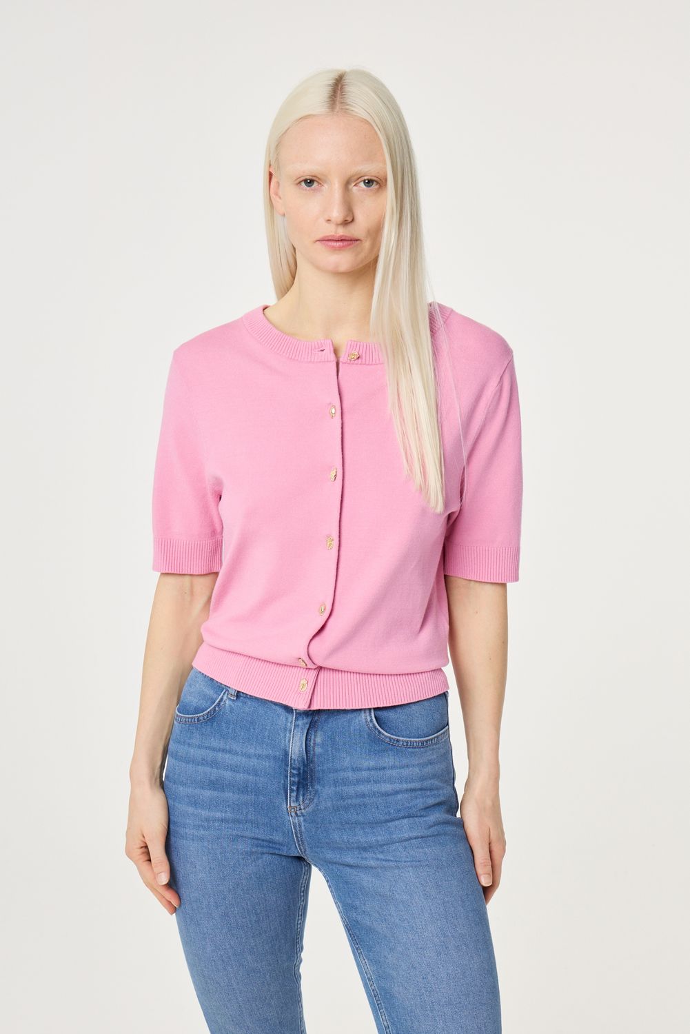 Fabienne Chapot Molly Short Sleeves Cardigan Roze CLTCAR01