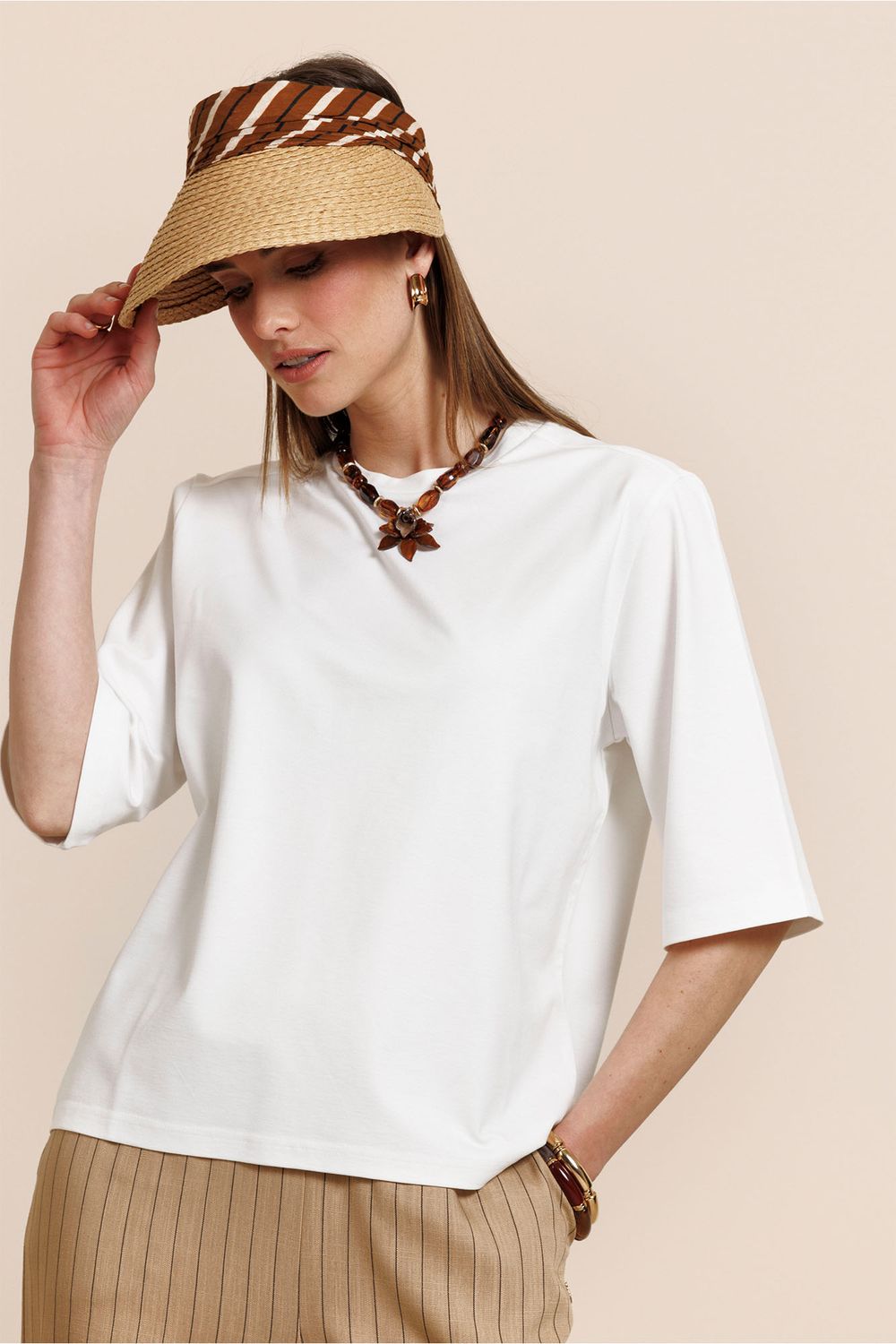 Studio Anneloes Fiore round neck t-shirt Wit