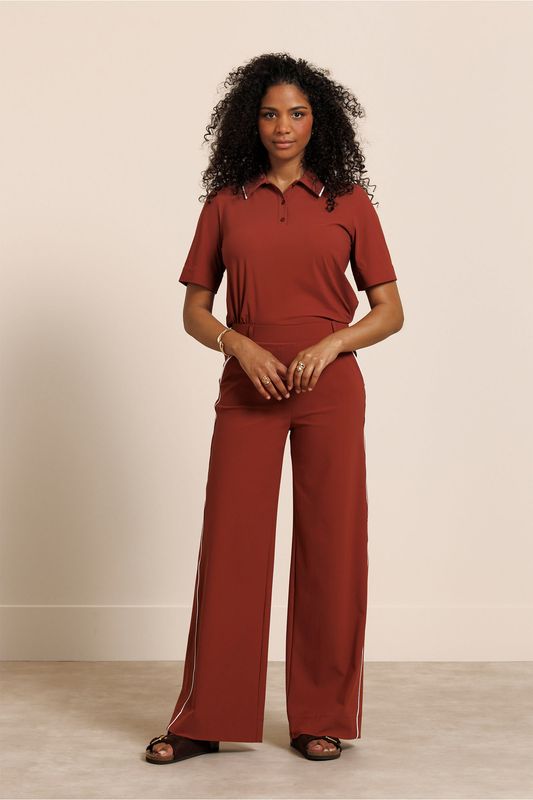 Studio Anneloes Lexie piping trousers Rood