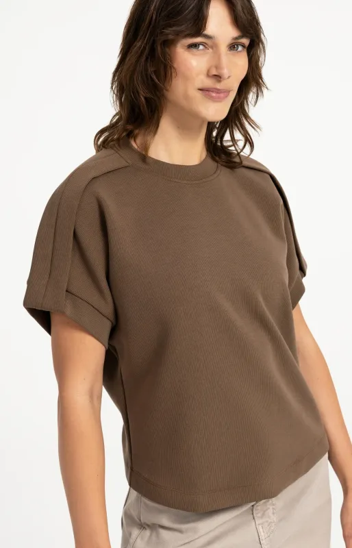 YAYA Mouwloze sweater Bruin