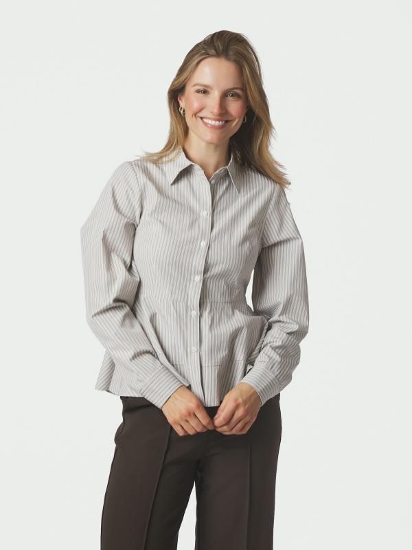 Neo Noir Samira Stripe Shirt Beige