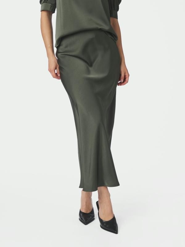 Neo Noir Vicky Heavy Sateen Skirt Groen