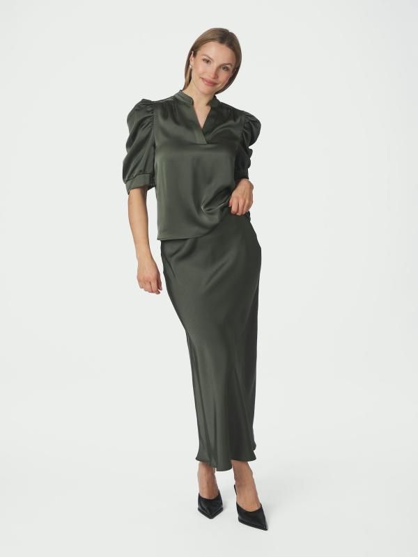 Neo Noir Vicky Heavy Sateen Skirt Groen